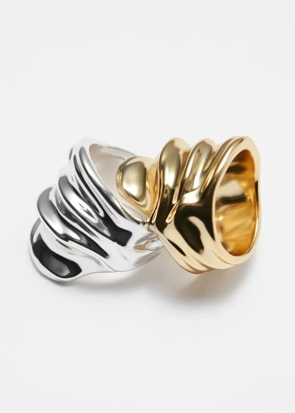 and Other Stories Wavy Sculptural Ring Gold Women Rings