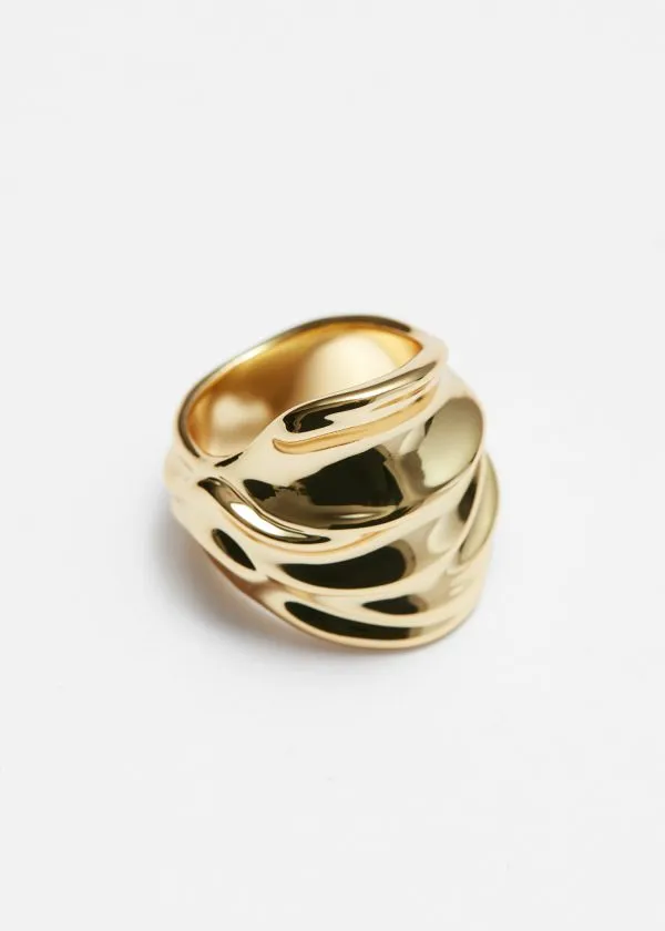 and Other Stories Wavy Sculptural Ring Gold Women Rings