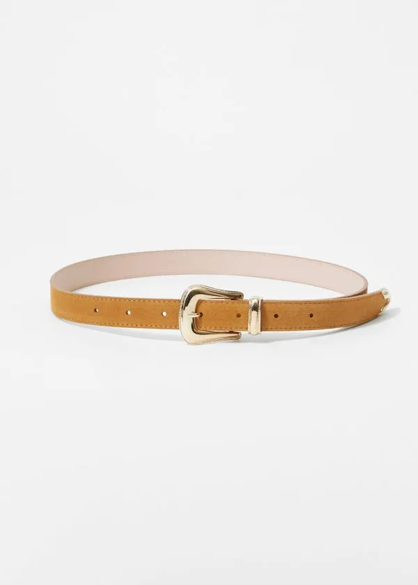 and Other Stories Western Leather Belt Cognac Suede Women Belts