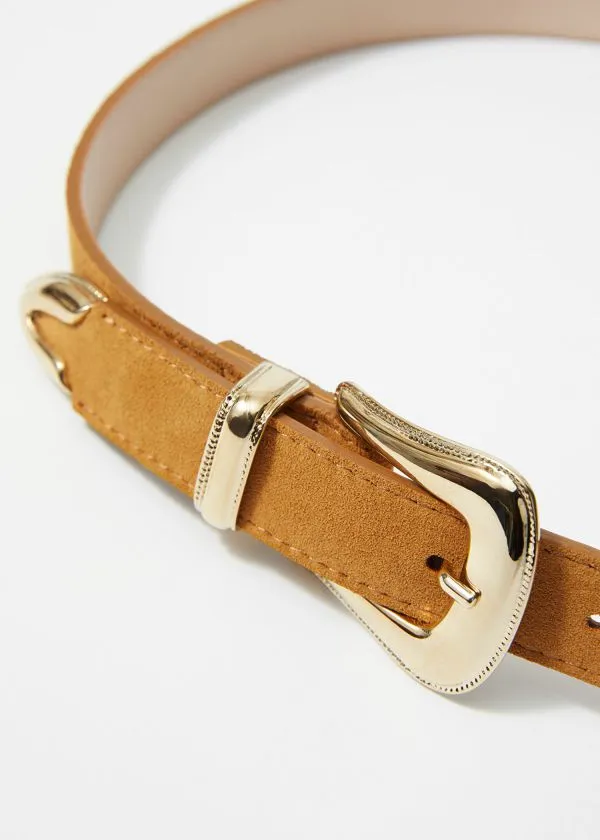 and Other Stories Western Leather Belt Cognac Suede Women Belts