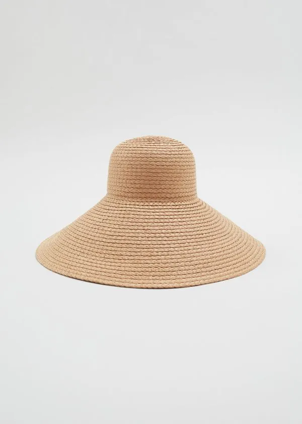 and Other Stories Wide Brim Straw Hat Ecru Women Headwear