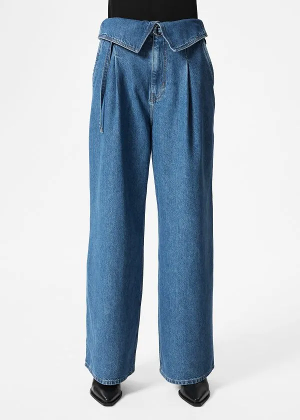 and Other Stories WideLeg Paperbag Jeans Blue Women Jeans