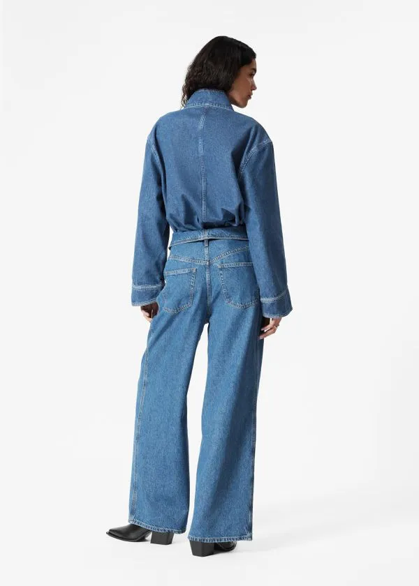 and Other Stories WideLeg Paperbag Jeans Blue Women Jeans