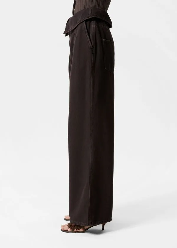 and Other Stories WideLeg Paperbag Jeans Dark Brown Women Jeans