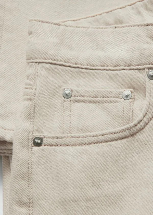 and Other Stories Wide Long Jeans Beige Women Sets and Suits