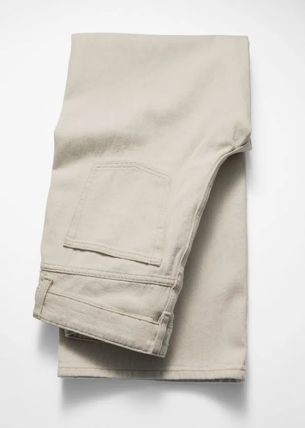 and Other Stories Wide Long Jeans Beige Women Sets and Suits