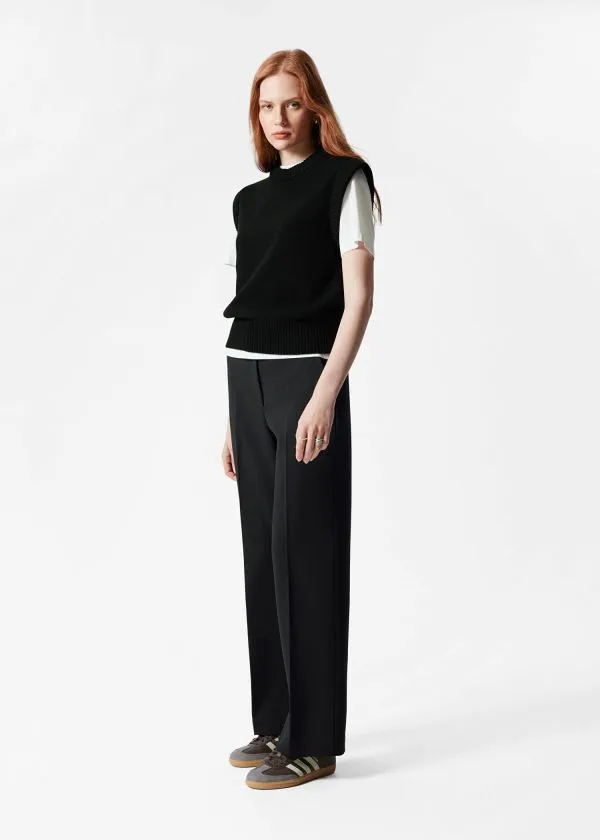 and Other Stories Wide PressCrease Trousers Black Women Trousers