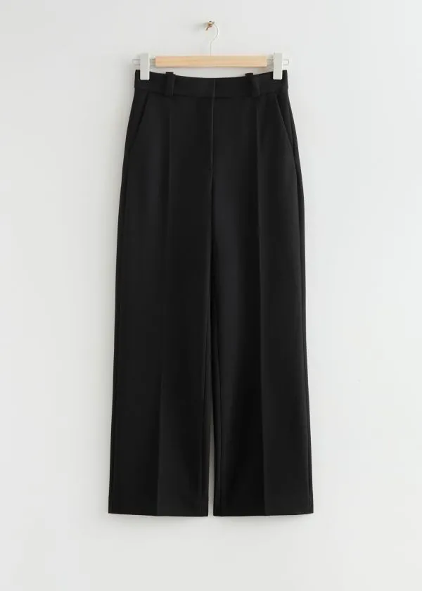 and Other Stories Wide PressCrease Trousers Black Women Trousers