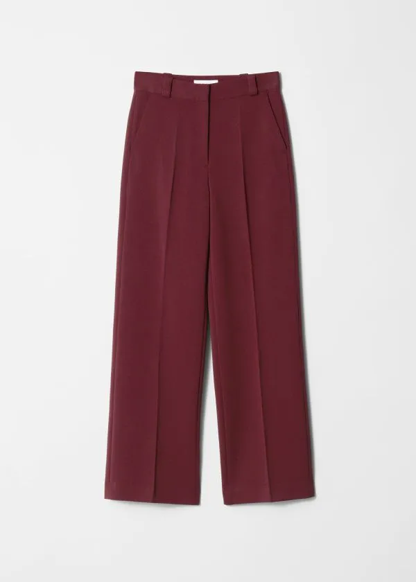 and Other Stories Wide PressCrease Trousers Burgundy Women Trousers