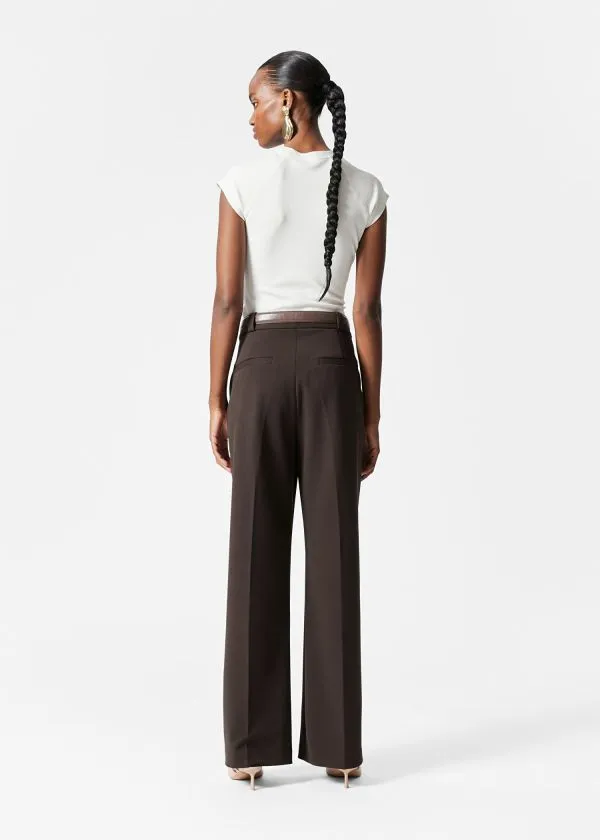 and Other Stories Wide PressCrease Trousers Dark Brown Women Trousers