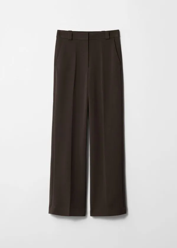 and Other Stories Wide PressCrease Trousers Dark Brown Women Trousers