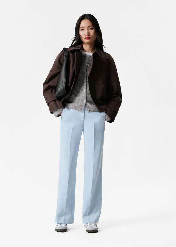 and Other Stories Wide PressCrease Trousers Light Blue Women Trousers