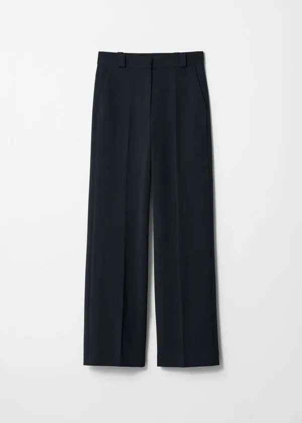 and Other Stories Wide PressCrease Trousers Navy Women Trousers