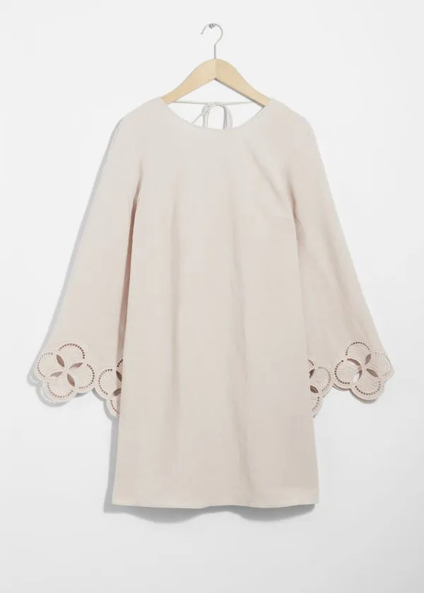 and Other Stories WideSleeve Mini Dress Beige Women Dresses