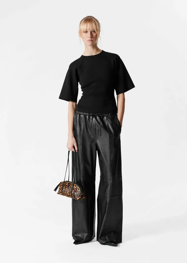 and Other Stories WideSleeve OpenBack Top Black Women Tops and Tshirts