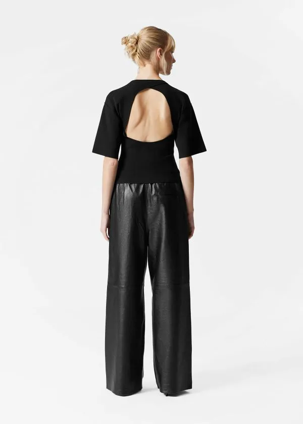 and Other Stories WideSleeve OpenBack Top Black Women Tops and Tshirts