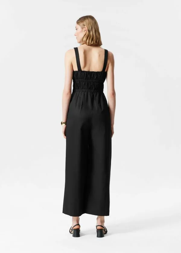 and Other Stories Wide Sleeveless Jumpsuit Black Women Trousers