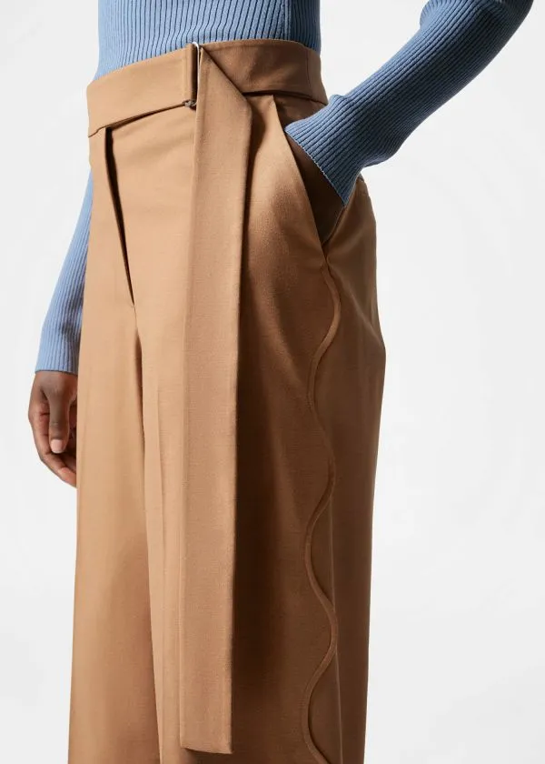 and Other Stories Wide Tailored Trousers Brown Women Trousers