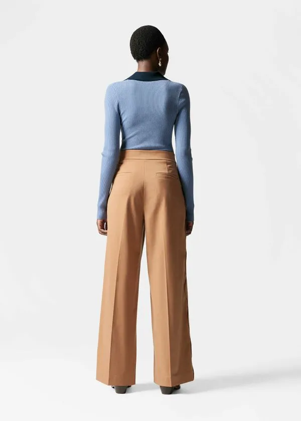 and Other Stories Wide Tailored Trousers Brown Women Trousers