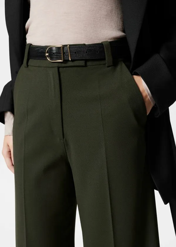 and Other Stories Wide Trousers Dark Green Women Trousers