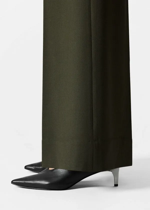 and Other Stories Wide Trousers Dark Green Women Trousers