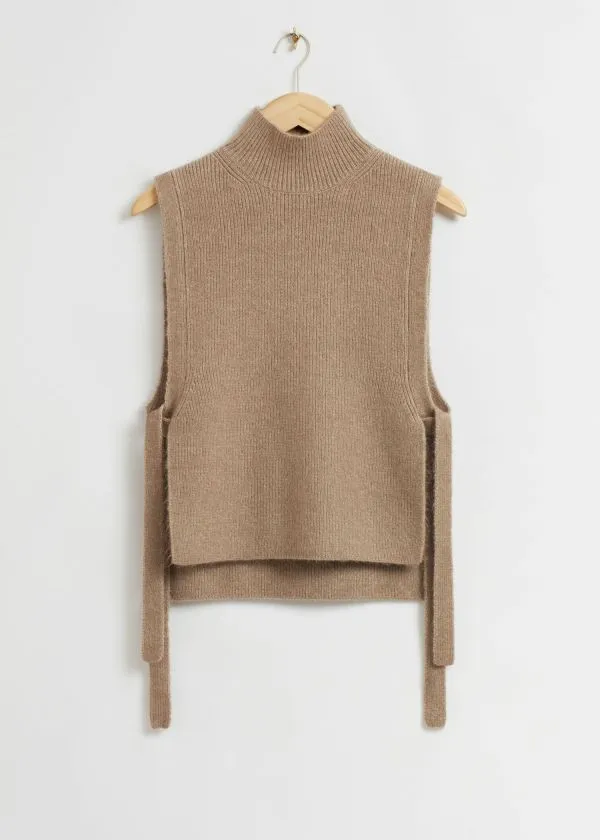 and Other Stories Wool Bib Collar Biscuit Women Knitwear