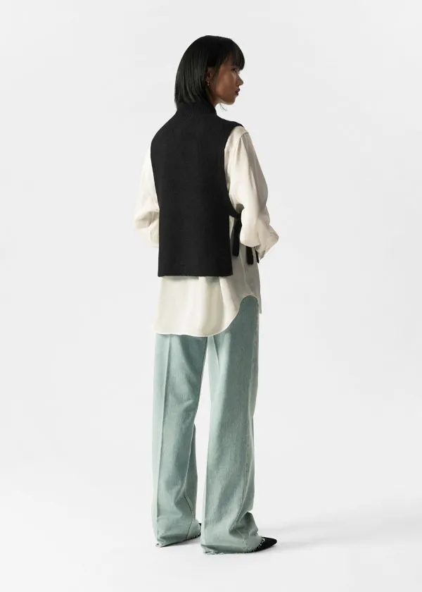 and Other Stories Wool Bib Collar Black Women Knitwear