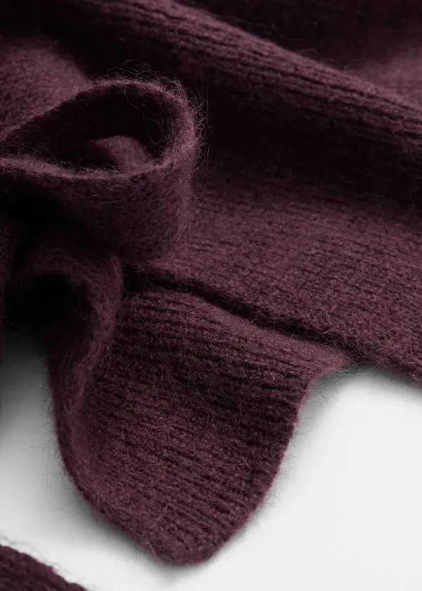 and Other Stories Wool Bib Collar Burgundy Women Knitwear