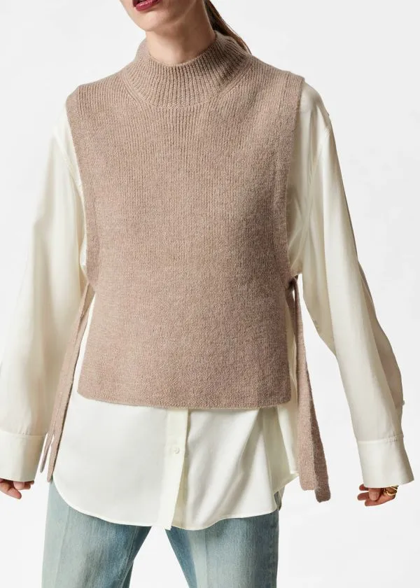 and Other Stories Wool Bib Collar Mole Women Knitwear