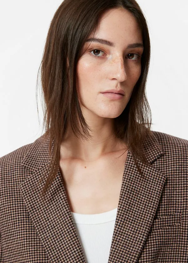 and Other Stories Wool Blazer Brown Houndstooth Women Blazers and Waistcoats and Other Stories Wool Blazer Brown Houndstooth Women Blazers and Waistcoats