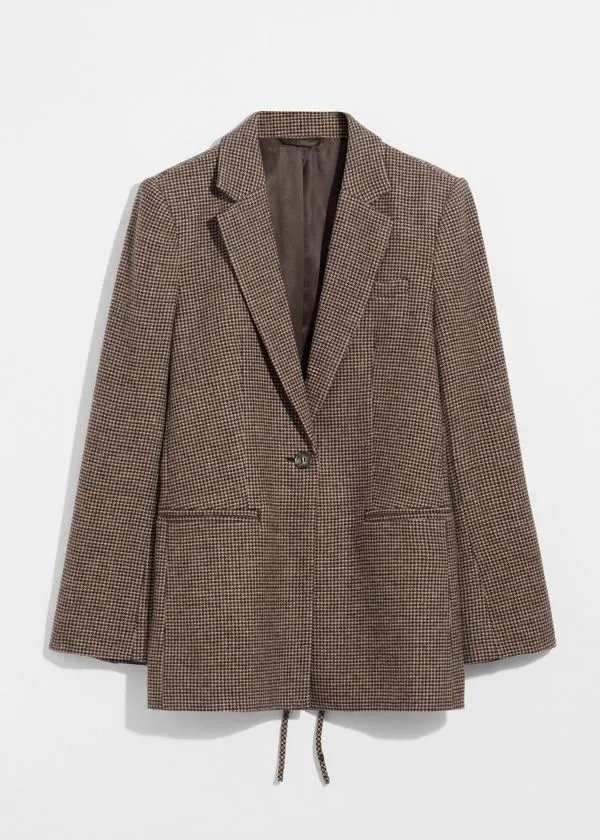 and Other Stories Wool Blazer Brown Houndstooth Women Blazers and Waistcoats and Other Stories Wool Blazer Brown Houndstooth Women Blazers and Waistcoats
