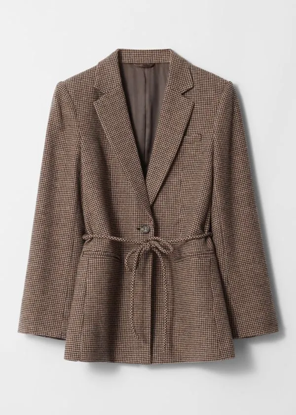 and Other Stories Wool Blazer Brown Houndstooth Women Blazers and Waistcoats and Other Stories Wool Blazer Brown Houndstooth Women Blazers and Waistcoats