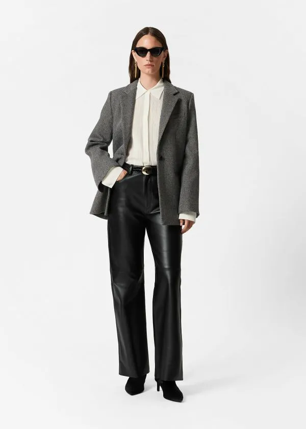 and Other Stories Wool Blazer Grey Tweed Women Blazers and Waistcoats