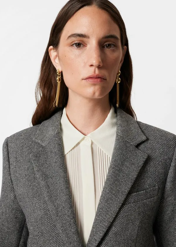 and Other Stories Wool Blazer Grey Tweed Women Blazers and Waistcoats and Other Stories Wool Blazer Grey Tweed Women Blazers and Waistcoats