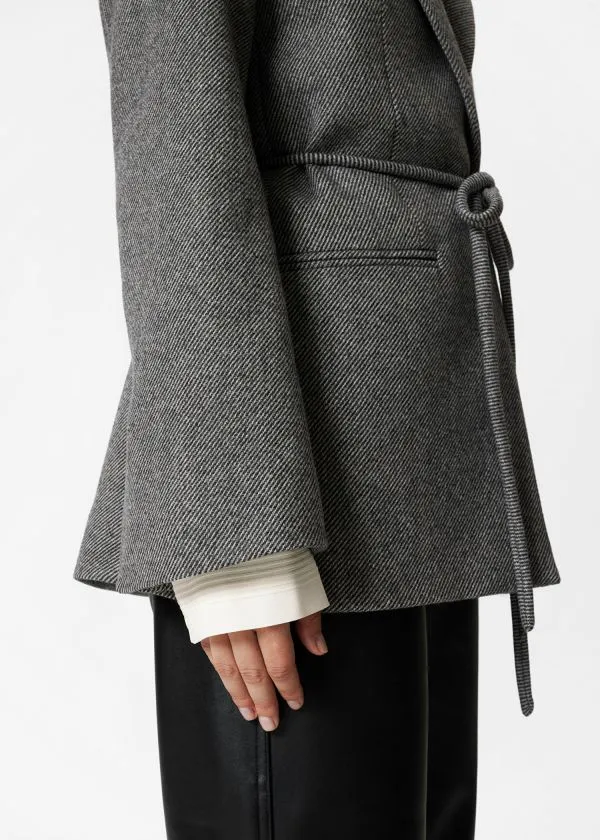 and Other Stories Wool Blazer Grey Tweed Women Blazers and Waistcoats and Other Stories Wool Blazer Grey Tweed Women Blazers and Waistcoats