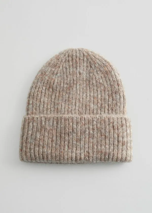 and Other Stories Wool Blend Beanie Beige Women Headwear