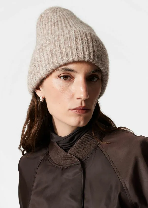 and Other Stories Wool Blend Beanie Beige Women Headwear and Other Stories Wool Blend Beanie Beige Women Headwear