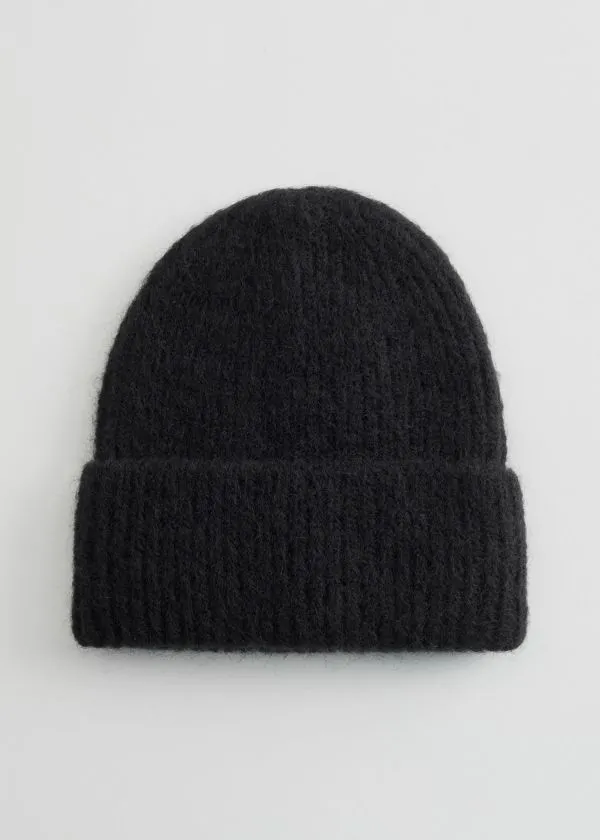 and Other Stories Wool Blend Beanie Black Women Headwear
