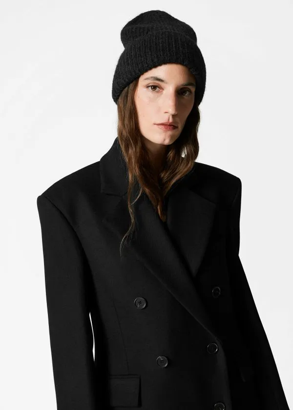 and Other Stories Wool Blend Beanie Black Women Headwear and Other Stories Wool Blend Beanie Black Women Headwear