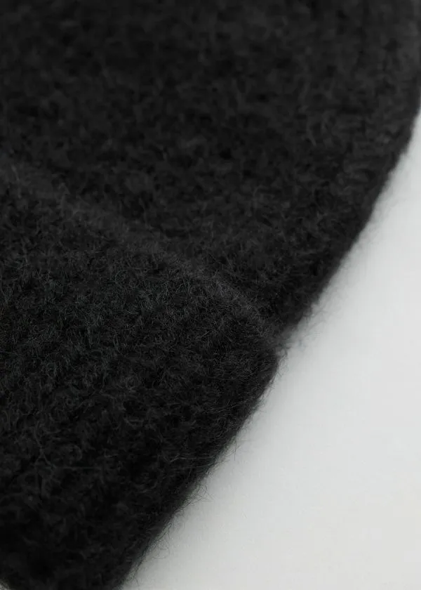 and Other Stories Wool Blend Beanie Black Women Headwear and Other Stories Wool Blend Beanie Black Women Headwear