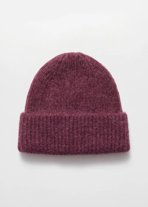 and Other Stories Wool Blend Beanie Dark Red Women Headwear