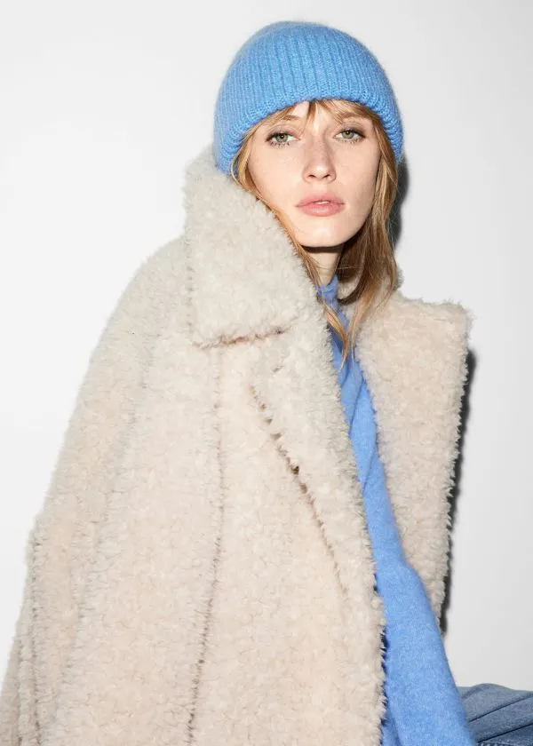 and Other Stories Wool Blend Beanie Dusty Blue Women Headwear and Other Stories Wool Blend Beanie Dusty Blue Women Headwear