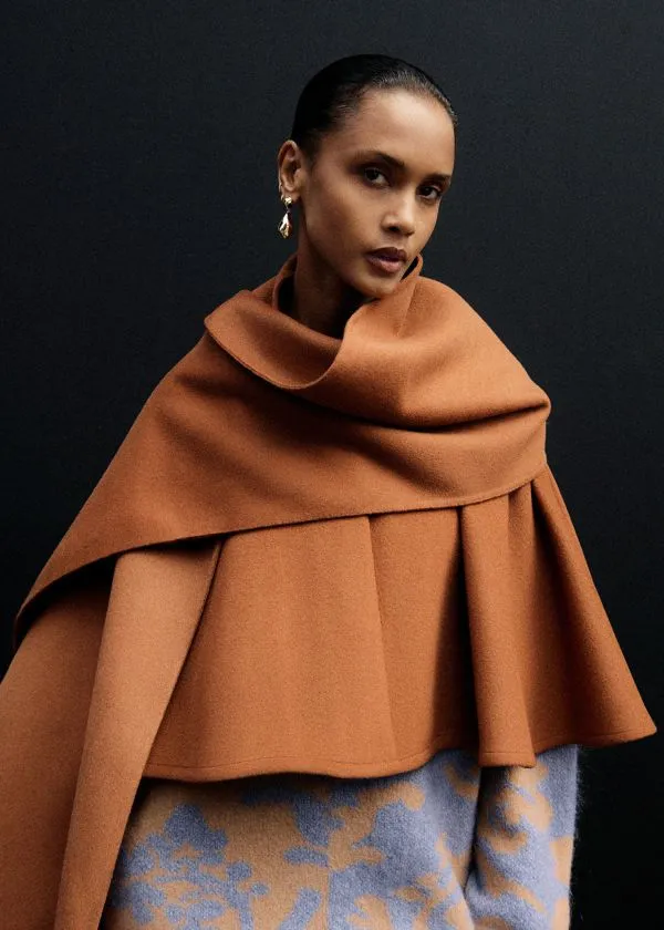 and Other Stories WoolBlend Cape Brown Women Scarves