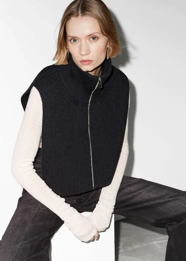 and Other Stories WoolBlend Collar Black Women Scarves and Other Stories WoolBlend Collar Black Women Scarves
