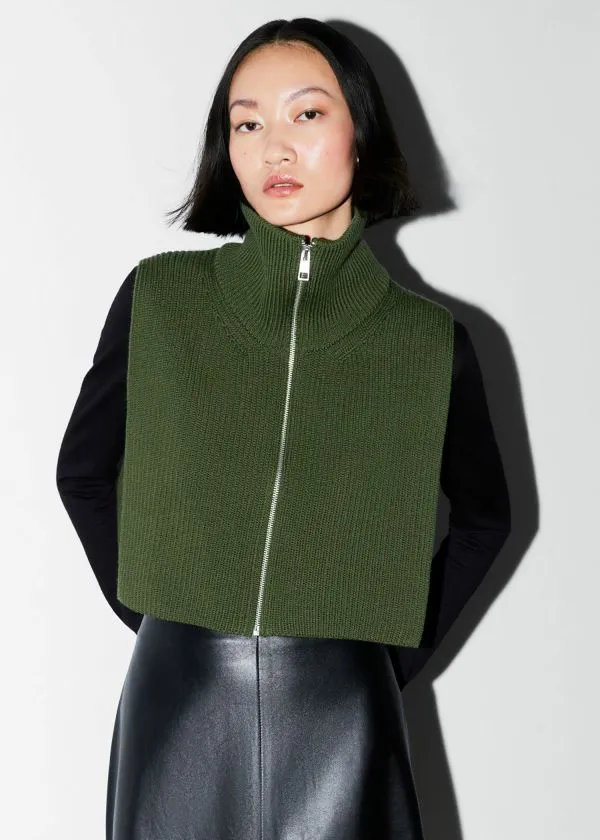 and Other Stories WoolBlend Collar Dark Green Women Scarves and Other Stories WoolBlend Collar Dark Green Women Scarves