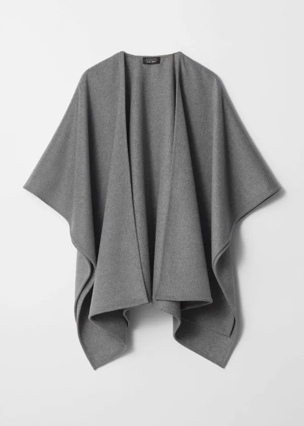 and Other Stories Wool Cape Grey Women Scarves