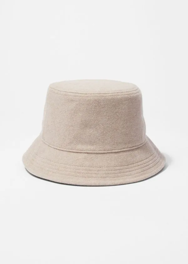 and Other Stories WoolFelt Bucket Hat Ecru Women Headwear