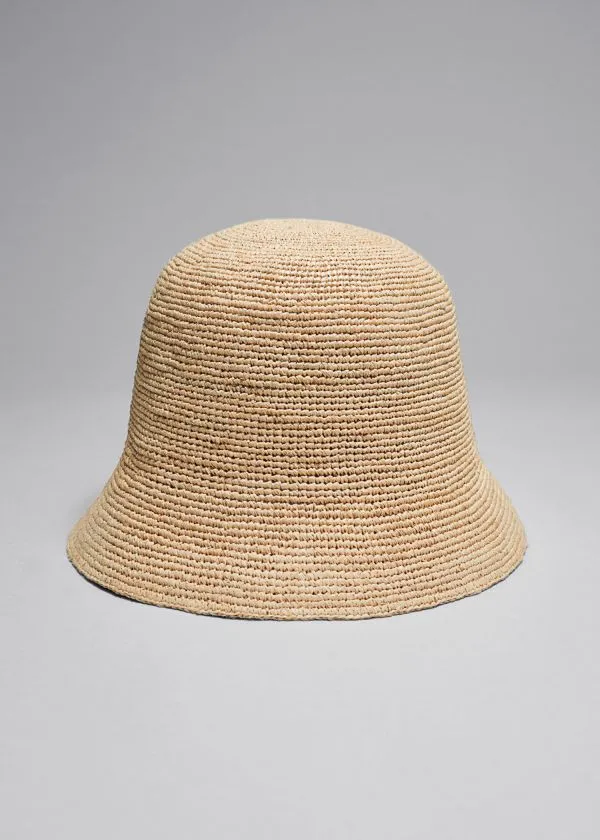 and Other Stories Woven Raffia Bucket Hat Straw Women Headwear