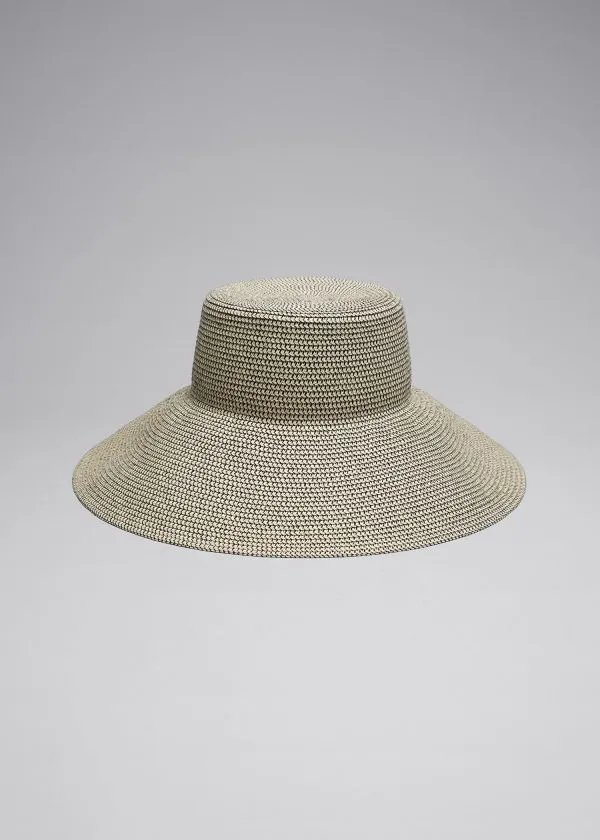 and Other Stories Woven Straw Hat Blackandecru Women Headwear