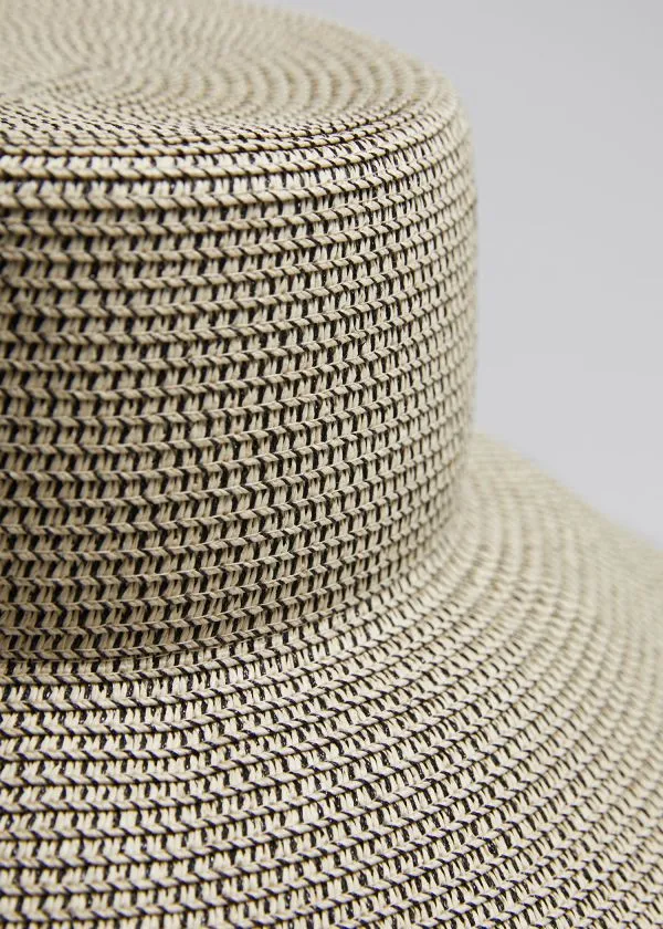 and Other Stories Woven Straw Hat Blackandecru Women Headwear
